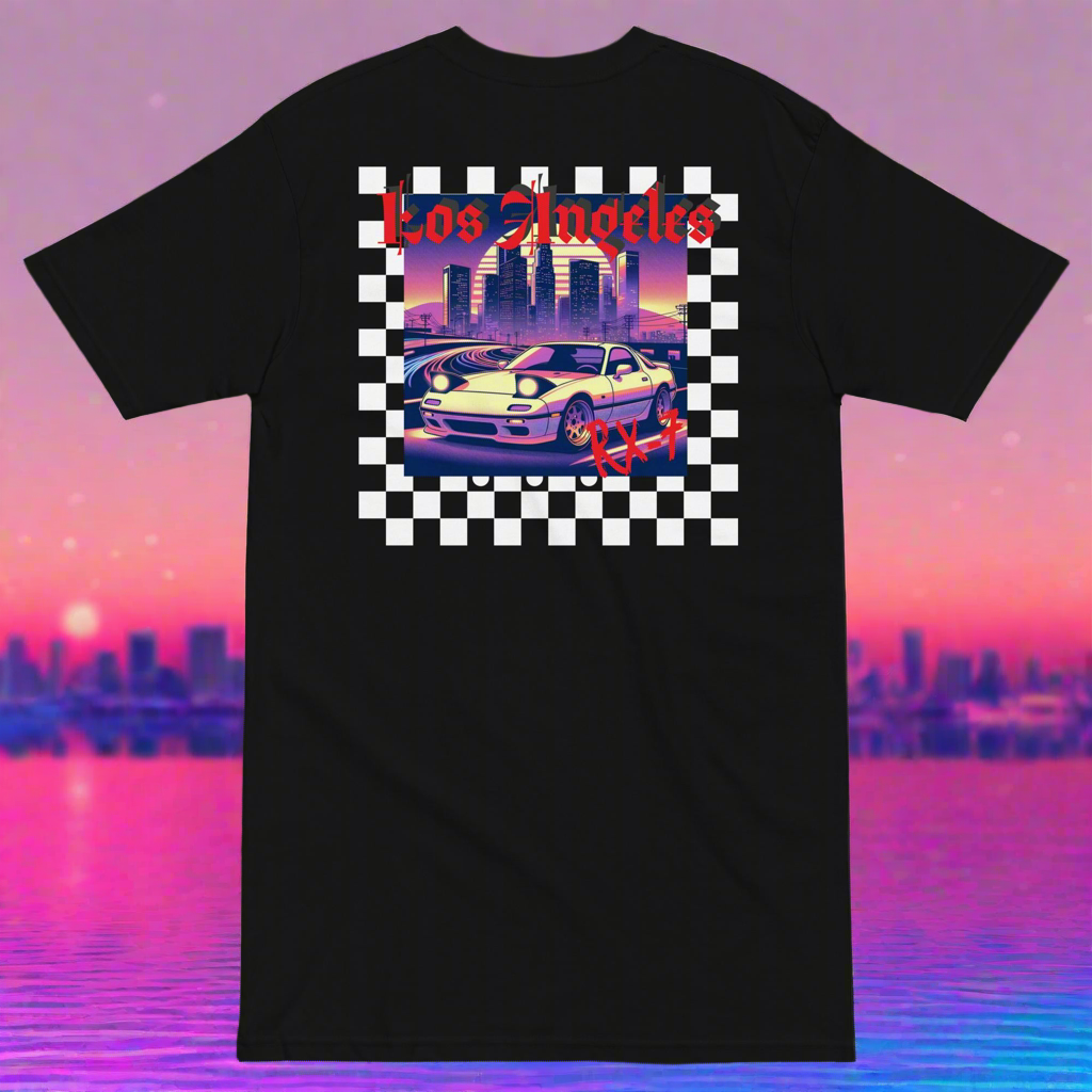 MAZDA RX-7 LA NIGHT DRIVE Men’s premium heavyweight tee