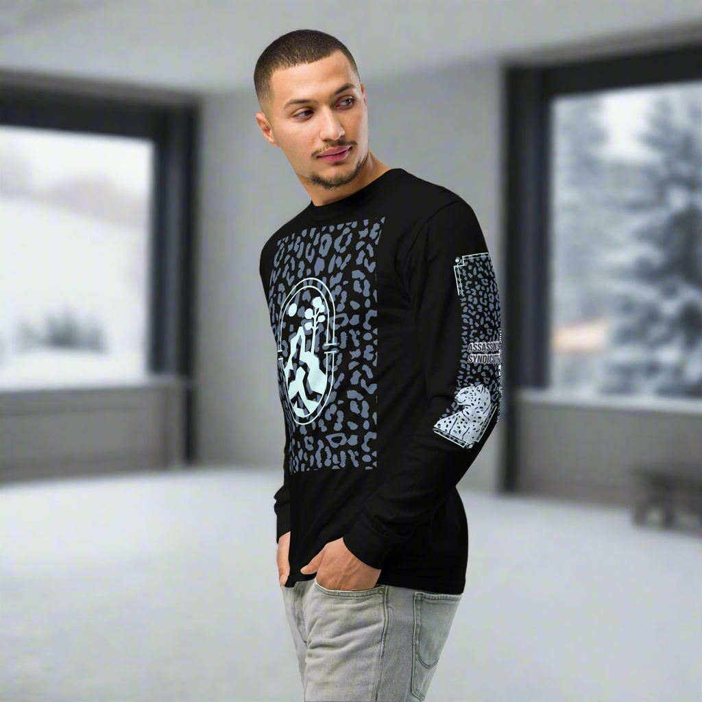 New Age Ambition- Assassin’s Syndicate “Snow Falls, Silent Cyber-Claws” UNISEX Heavyweight long-sleeve shirt