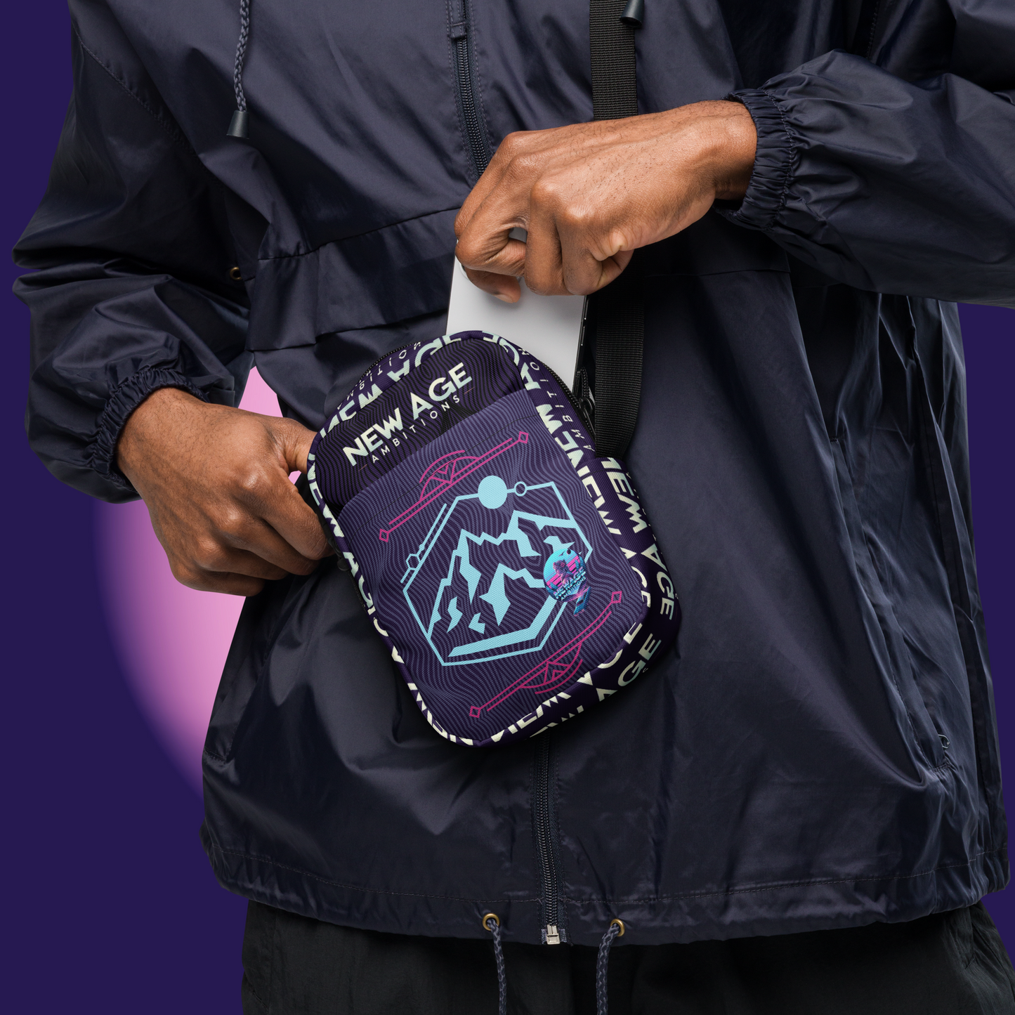 DAEDALUS 9 Vapor-wave 50’s inspired Utility crossbody bag