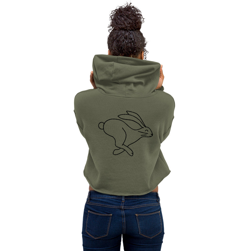 New Age Running Rabbit Crop Hoodie