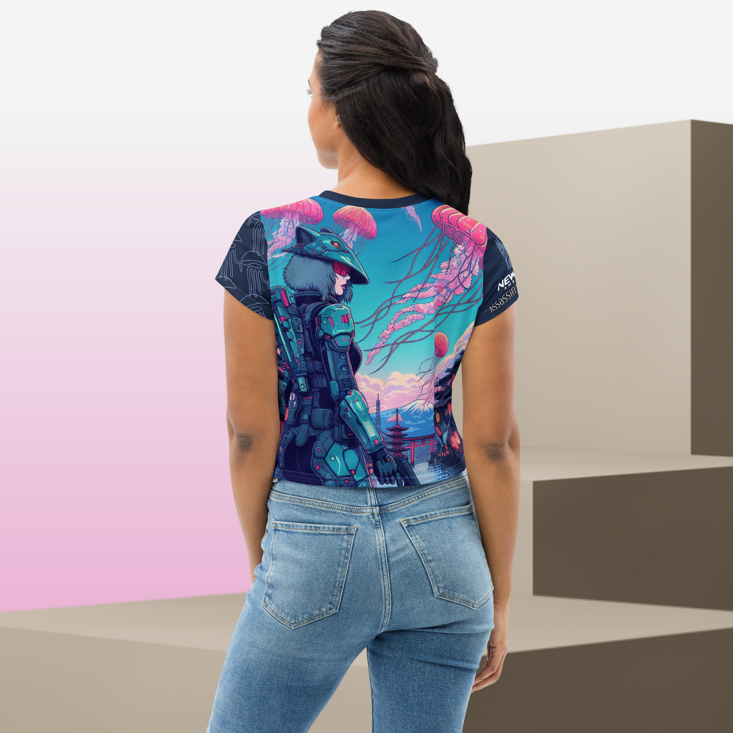 New Age Ambition Assassin’s Syndicate “Cybernetic-Wolf” Crop Tee