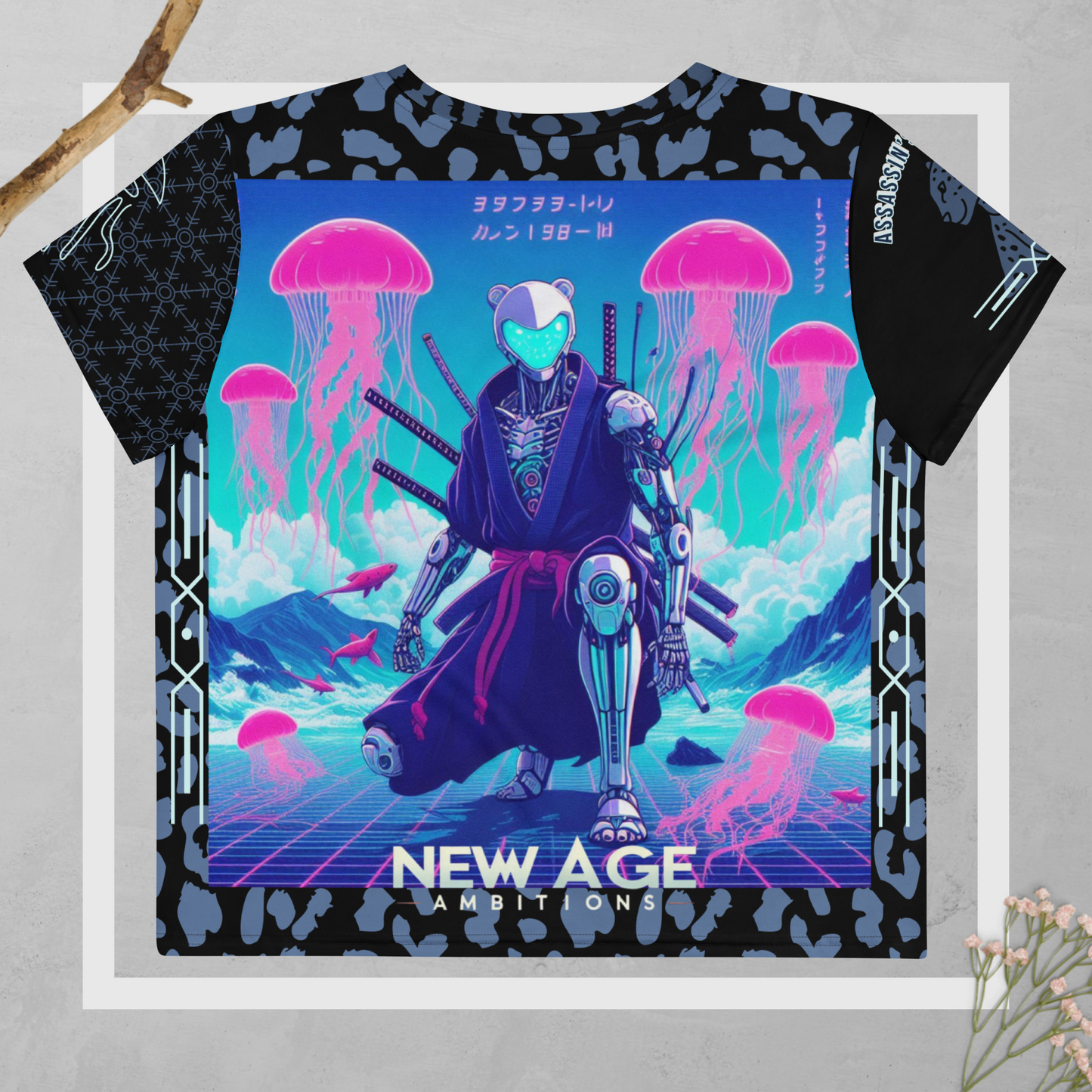 New Age Ambition- Assassin’s Syndicate “Snow Falls, Silent Cyber-Claws” Crop Top