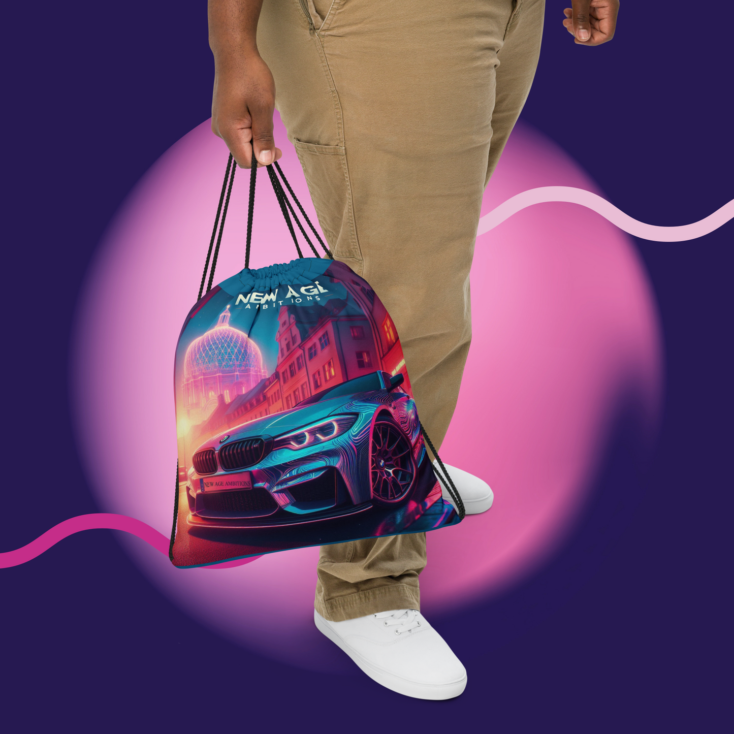 German Engineering: BMW M4 NEO-WAVE NIGHTS Drawstring bag