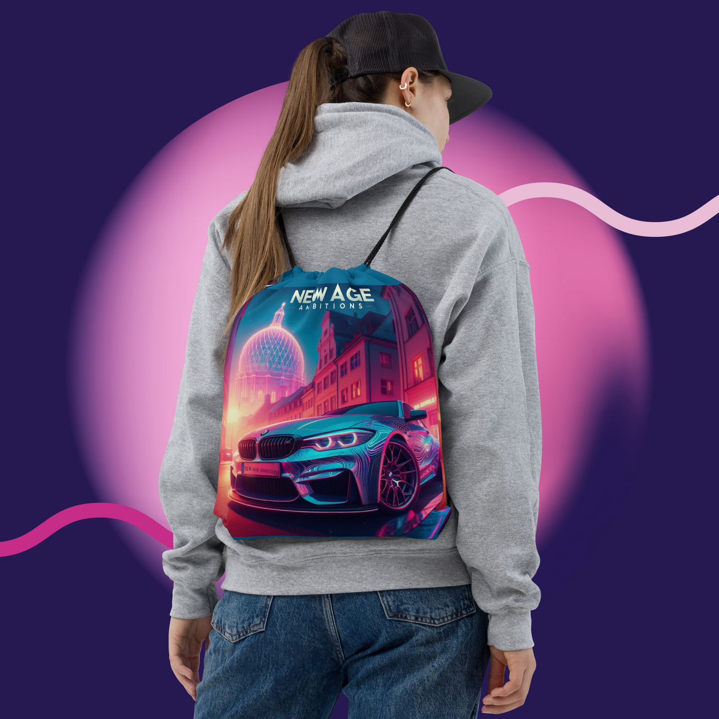 German Engineering: BMW M4 NEO-WAVE NIGHTS Drawstring bag
